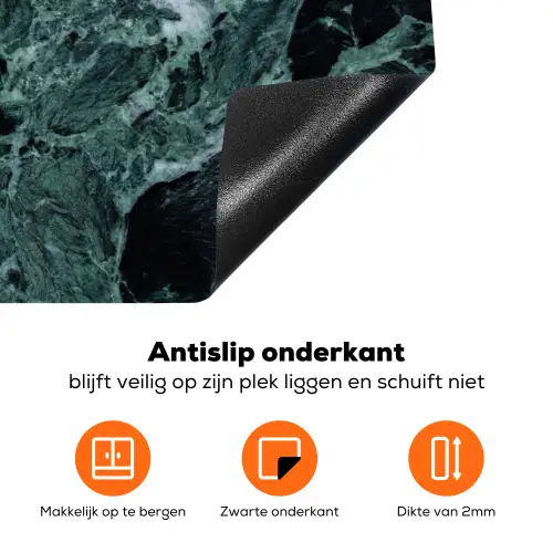Oeroude Groene Marmerdiepten Inductie beschermer vinyl 3mm klein -zzzzzzz-td-onderkant