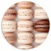 Macarons - Beige - Bruin KitchenYeah - Keuken - Wandcirkel Forex klein -3d