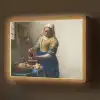 Het melkmeisje - Kunst - Oude meesters - Vermeer Light Box met batterij (Wandlamp) middel -z3d_website
