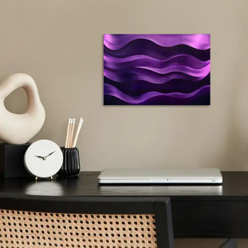 Golven - Abstract - Paars poster papier klein -sfeer1