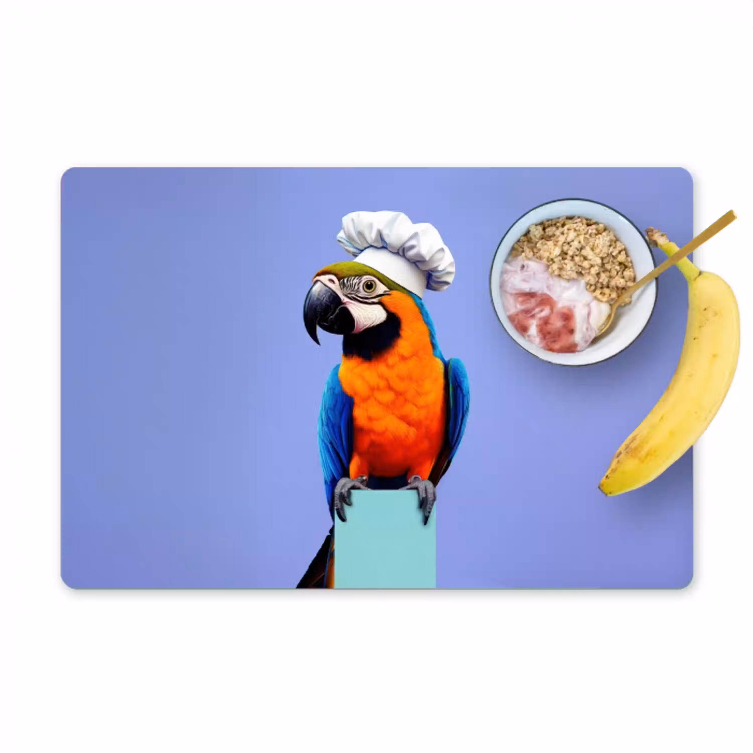 Papegaai - Koksmuts - Vogel - Leuk Placemat vinyl groot -zzzproduct_Kitchenyeah-website