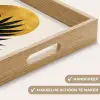 Zwart palmblad - Gouden cirkel - Beige achtergrond Dienblad Rechthoek middel -USP_HandgreepNL