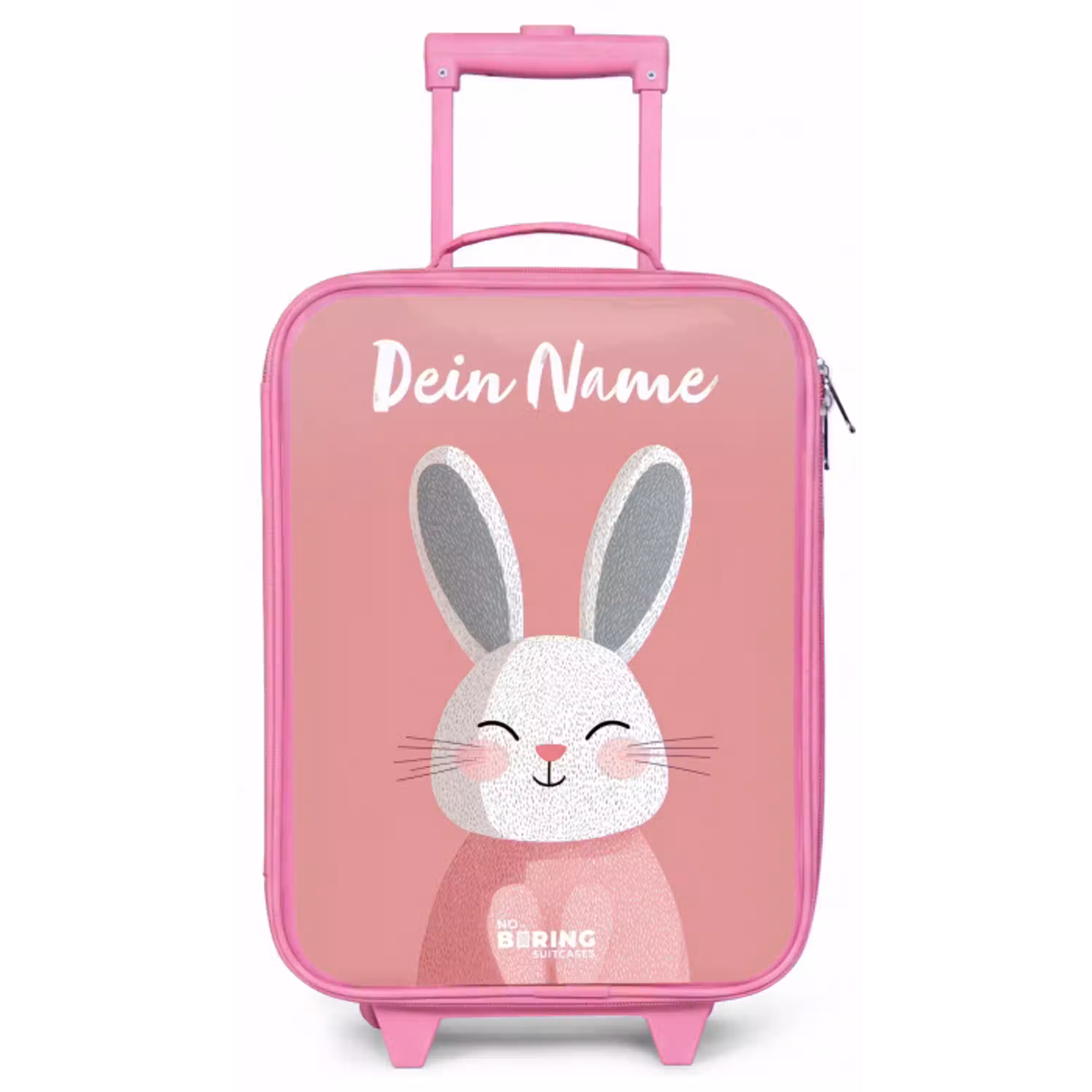 Konijn - Blosje - Stippen - Roze Kinderkoffer - Roze klein -zz3dotto