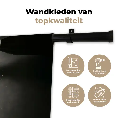 Champagnefles - Glas - Minimalistisch - Spetters Wandkleed katoen klein -sfeer2