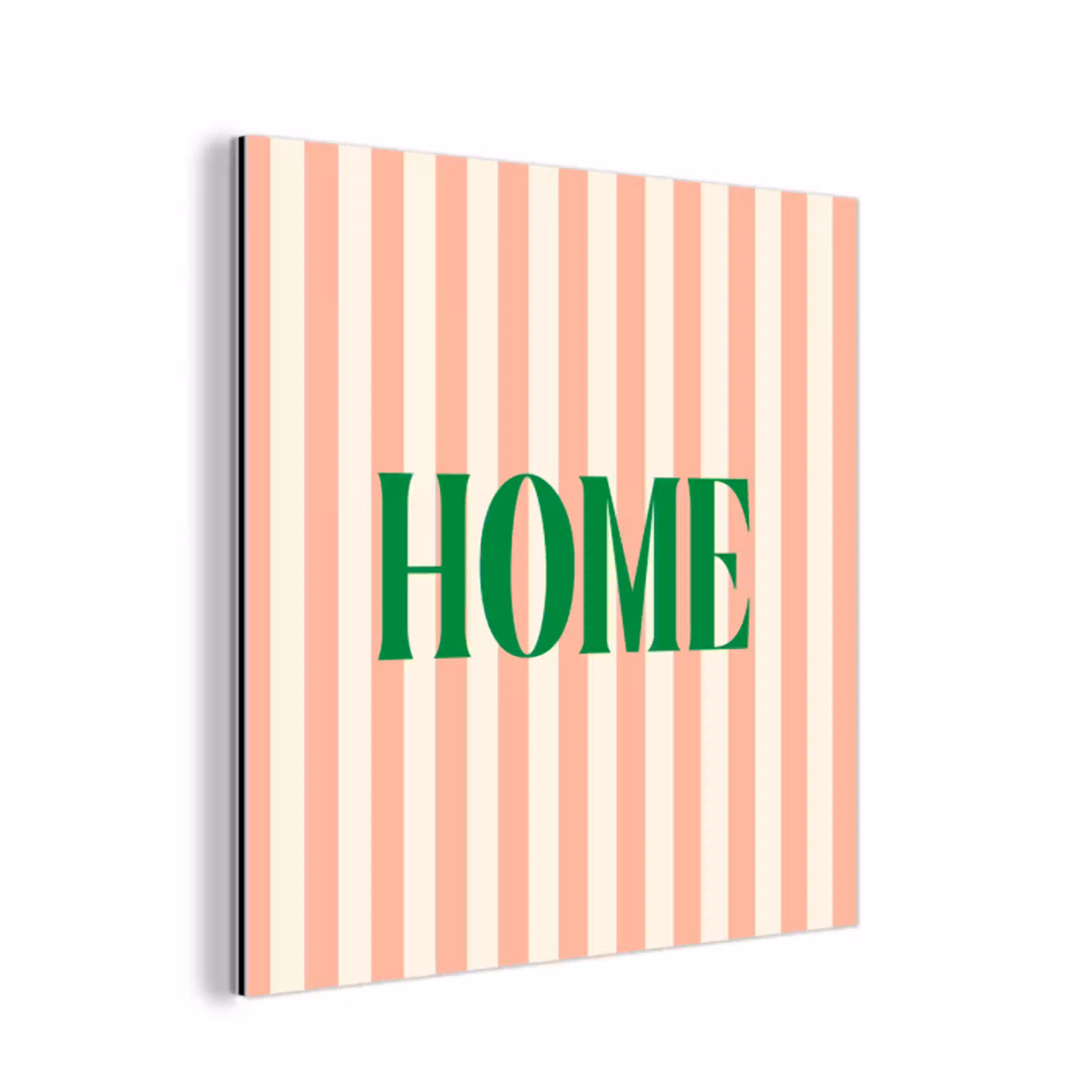 Zachtroze - Groen - Strepen - Home aluminium wit klein -3d