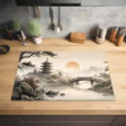 Azië - Landschap - Kleurrijk Inductie beschermer vinyl 3mm klein -sfeer5