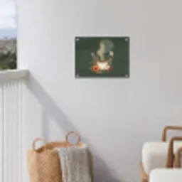 Kop - Bloemen - Groen - Koffie tuinposter los doek klein -sfeer8