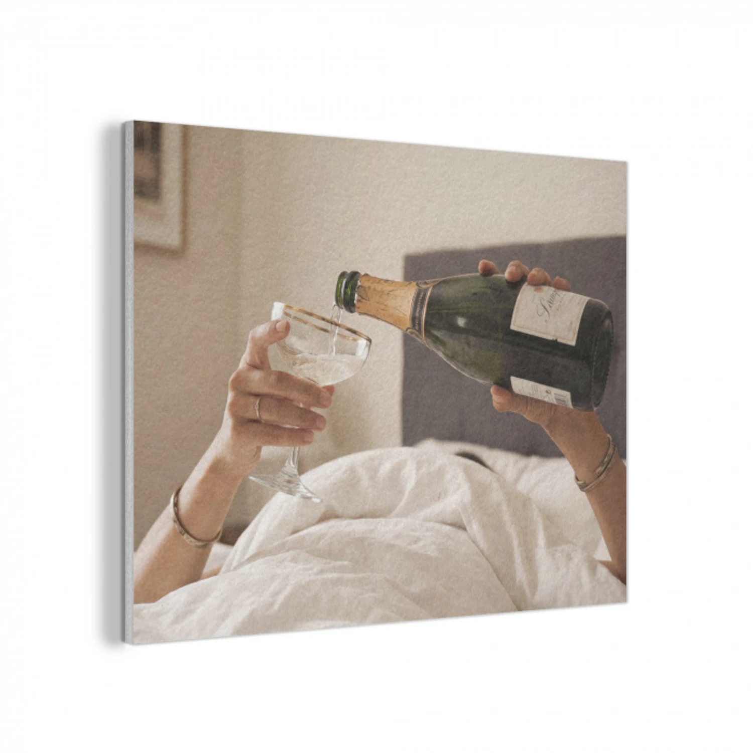 Champagne - Bed - Bubbels PET vilt klein -3d
