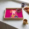 Geit - Hoorns - Kimono - Kleurrijk Dienblad Rechthoek middel -sfeer2