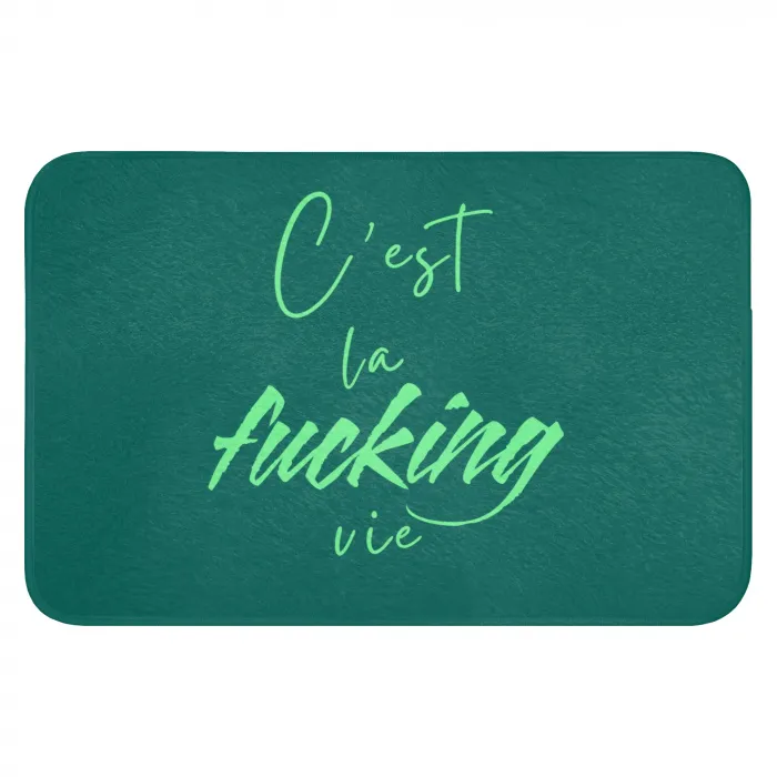c'est la fucking vie - Groen - Handgeschreven Badmat klein -3d