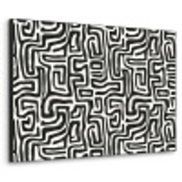 Grafisch - Lijnen - Zwart - Wit Textielframe zwart klein 947 -3d