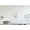 Kat - Love - Paars - Valentijn textielposter latten blank klein -kinderkamer