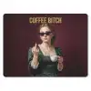 Koffie - Vrouw - Middelvinger muismat rubber klein -3d