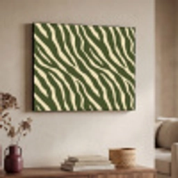 Zebra - Patroon - Groen Textielframe zwart klein 947 -sfeer3