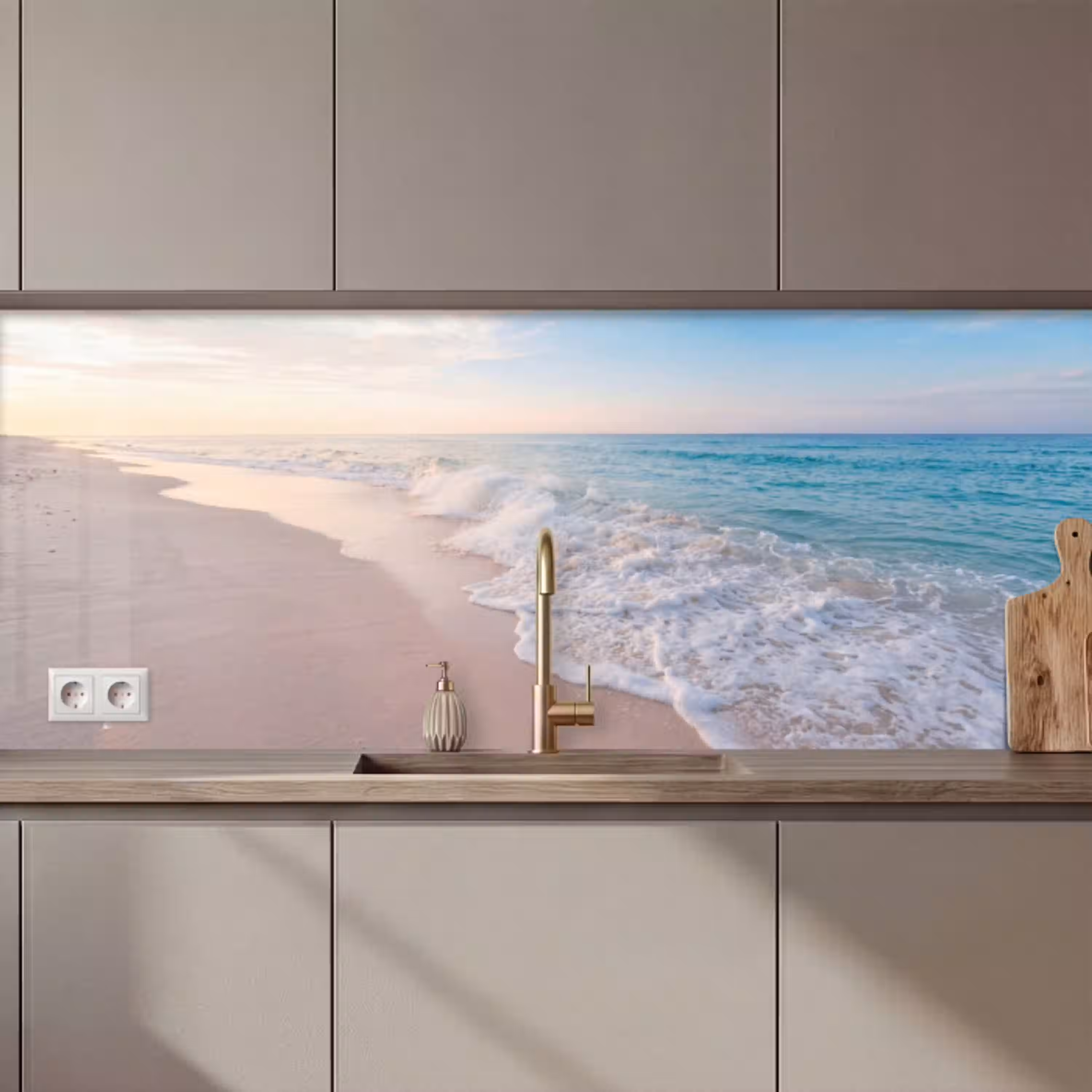Zee - Golven - Strand - Natuur - Wit keuken achterwand 2 middel zz_3dshopping