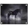 Paard - Magisch - Zwart tuinposter los doek klein -3d