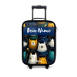 Dieren - Sterren - Planeten - Astronaut Kinderkoffer - Zwart klein -3d