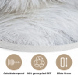 Sneeuwuil - Oog - Wildlife - Wit Akoestische PET Vilt - Rond klein -closeup_NL