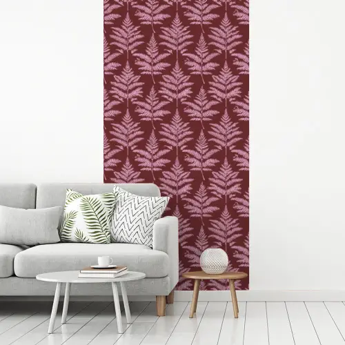 Blad - Patroon - Paars fotobehang vinyl groot 64 -woonkamer