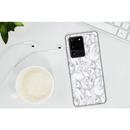Marmer - Gelaagd - Brekend - Grijsstructuur Telefoonhoesje Samsung Galaxy S20 Ultra klein 358 -oordopS20Ultra