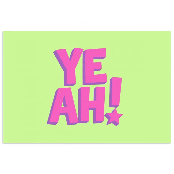 Groen - Neon - Quote poster papier klein -3d