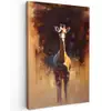 Giraf - Bruin - Abstract - Geschilderd Tuinposter op houten frame 2 cm dik klein -3d