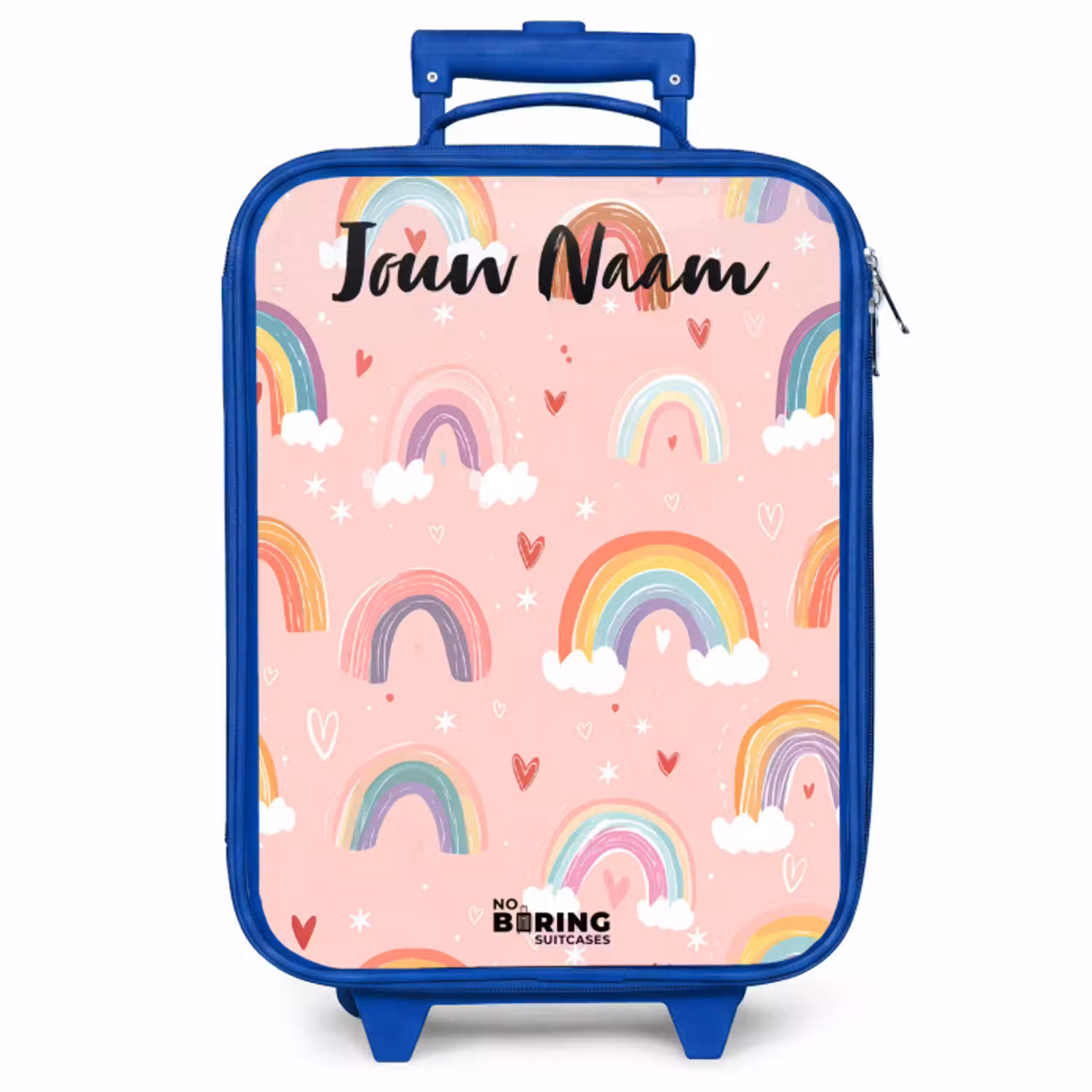 Regenboog - Patroon - Pastel Kinderkoffer - Blauw klein -zzz_website3d