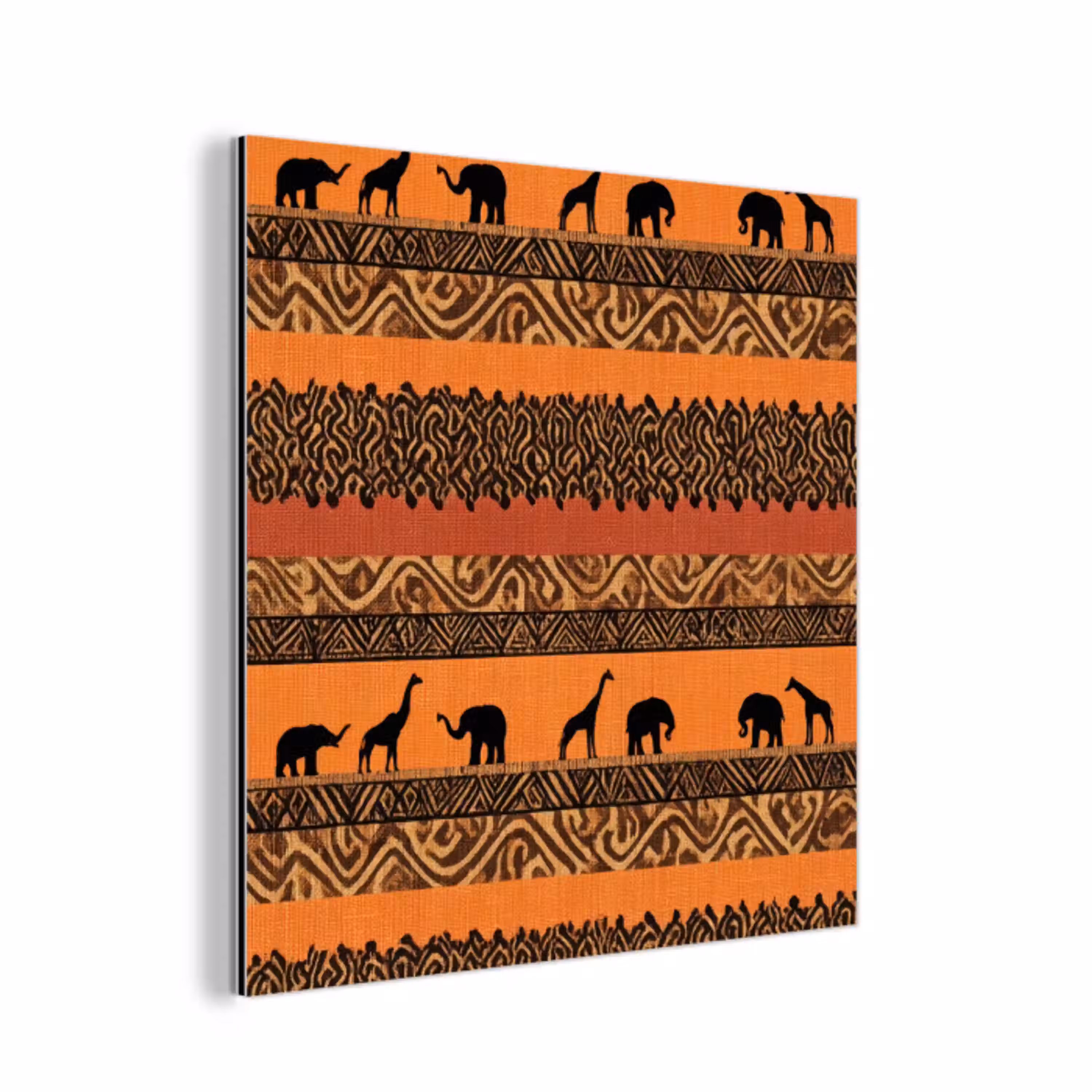 Oranje - Safari - Afrikaans - Dieren - Patroon aluminium wit klein 46 -3d