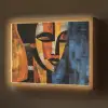 Abstract - Portret - Kleurvakken Light Box met batterij (Wandlamp) middel -z3d_website