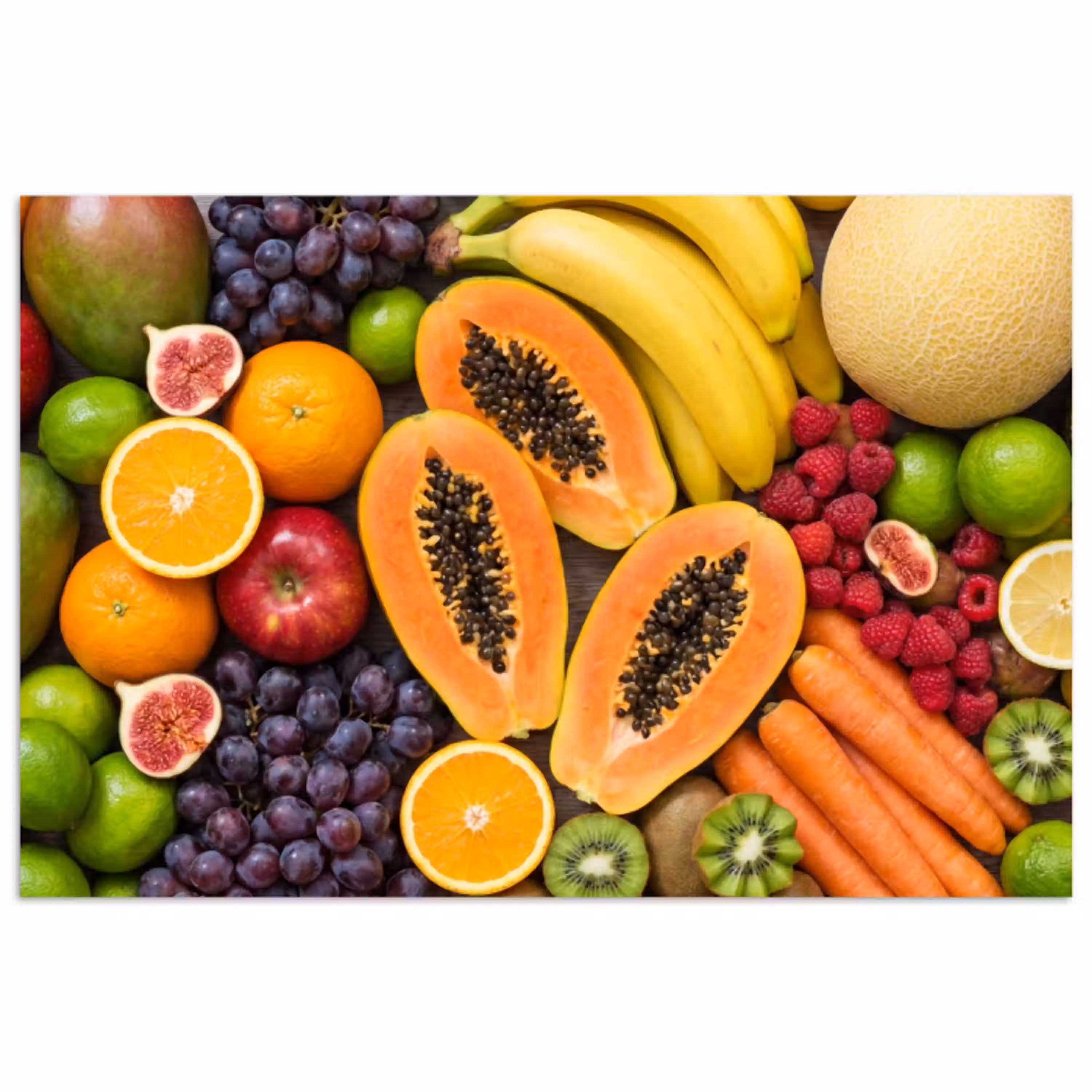 Eten - Fruit - Groenten - Vers - Kleurrijk poster papier klein -3d