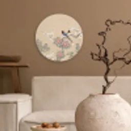 Bloemen - Vogels - Bloemen Wandcirkel kunststof plaat 5mm dik klein -sfeer1