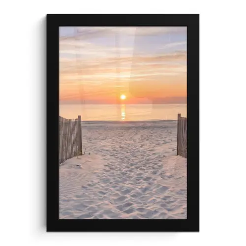Zonsondergang - Strand - Zand fotolijst zwart zonder passe partout klein -3d