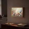 Olieverf - Bloemen - Kleurrijk - Natuur Light Box met batterij (Wandlamp) middel -sfeer1