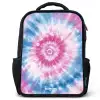 Tie dye - Abstract - Blauw - Roze Rugzak - Zwart middel -3d