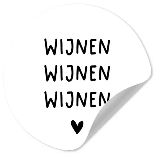 Wijnen wijnen wijnen - Spreuken - Quotes Wandcirkel behangsticker klein -3d