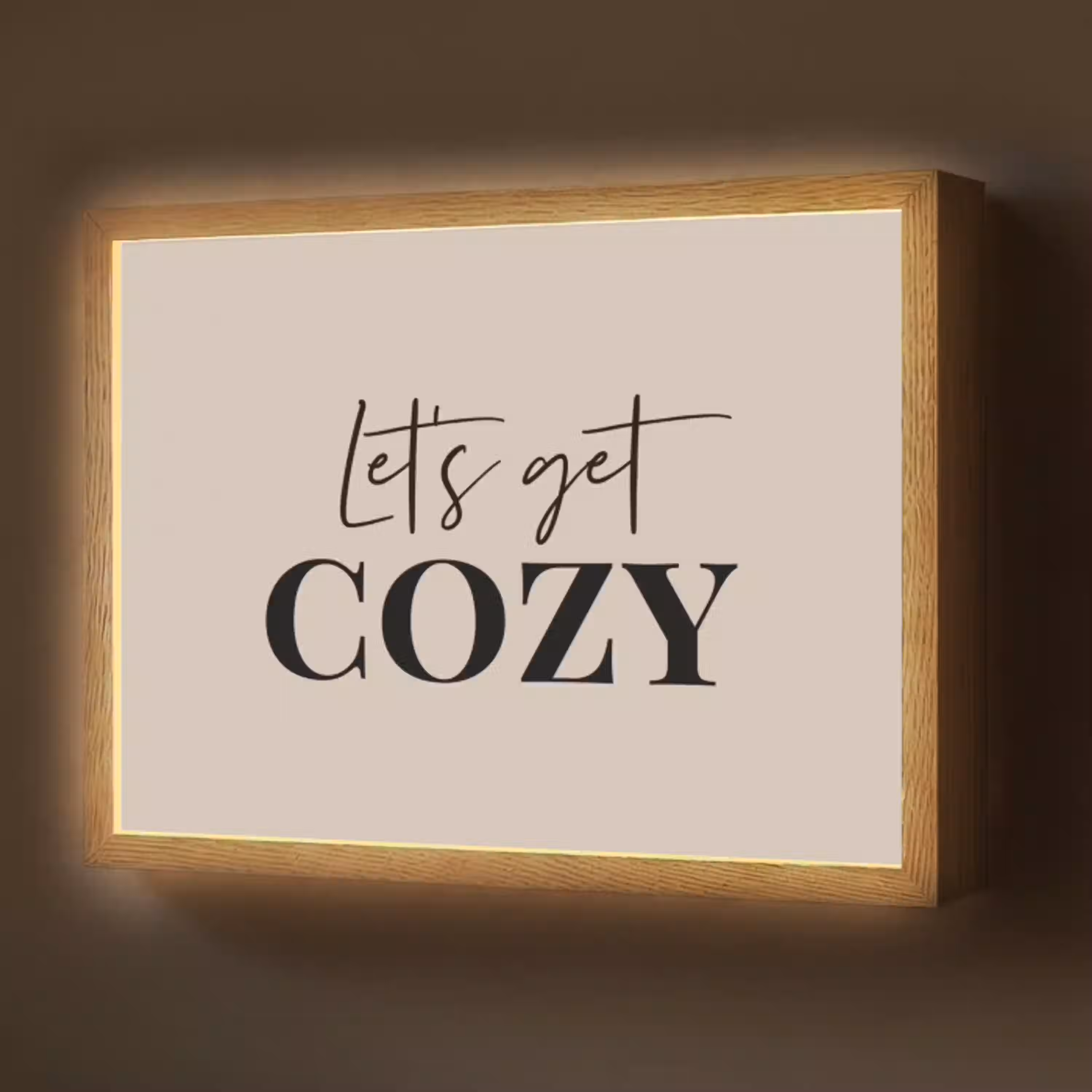 Beige - Winter - Quote - Cozy Light Box met batterij (Wandlamp) middel -z3d_website