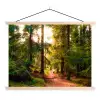 Bos - Pad - Bomen - Groen - Zon - Natuur textielposter latten blank klein -3d