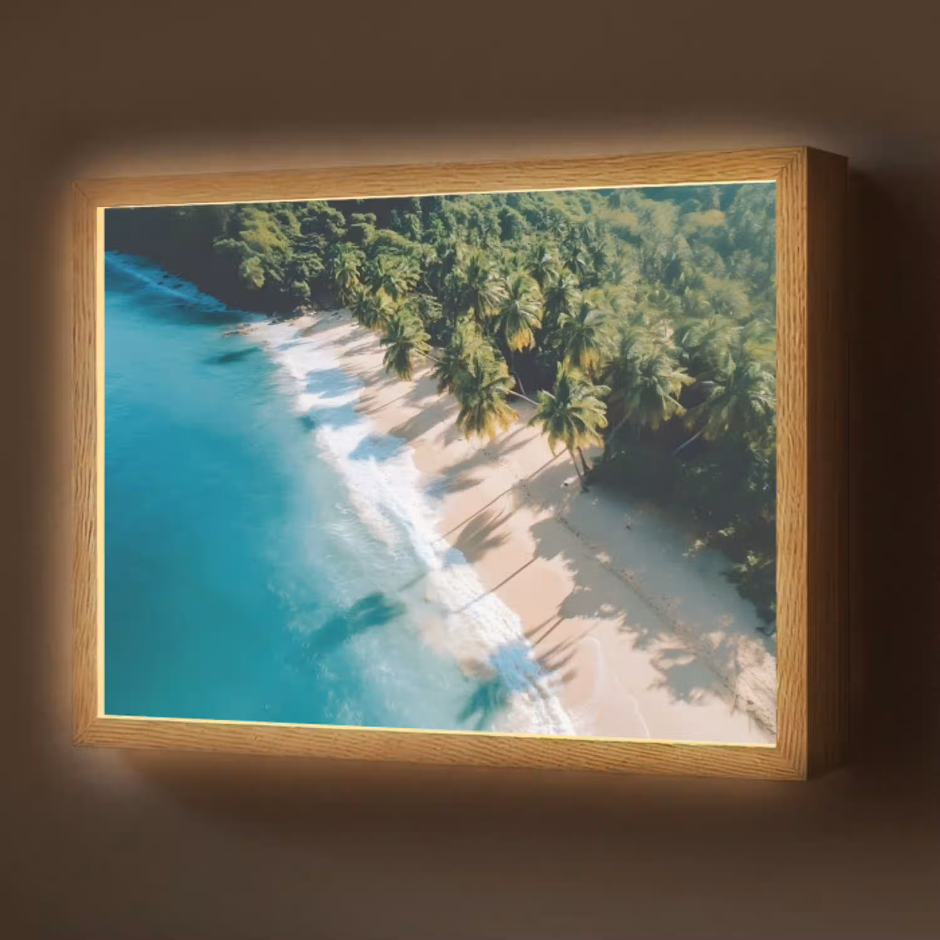 Tropisch - Strand - Water - Palmbomen Light Box met batterij (Wandlamp) middel -z3d_website