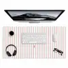 Focus on the good - Strepen - Roze - Smiley Muismat XXL klein -3d