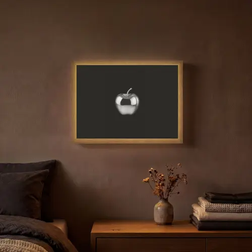 Appel - Metallic - Symmetrisch Light Box met batterij (Wandlamp) middel -sfeer4