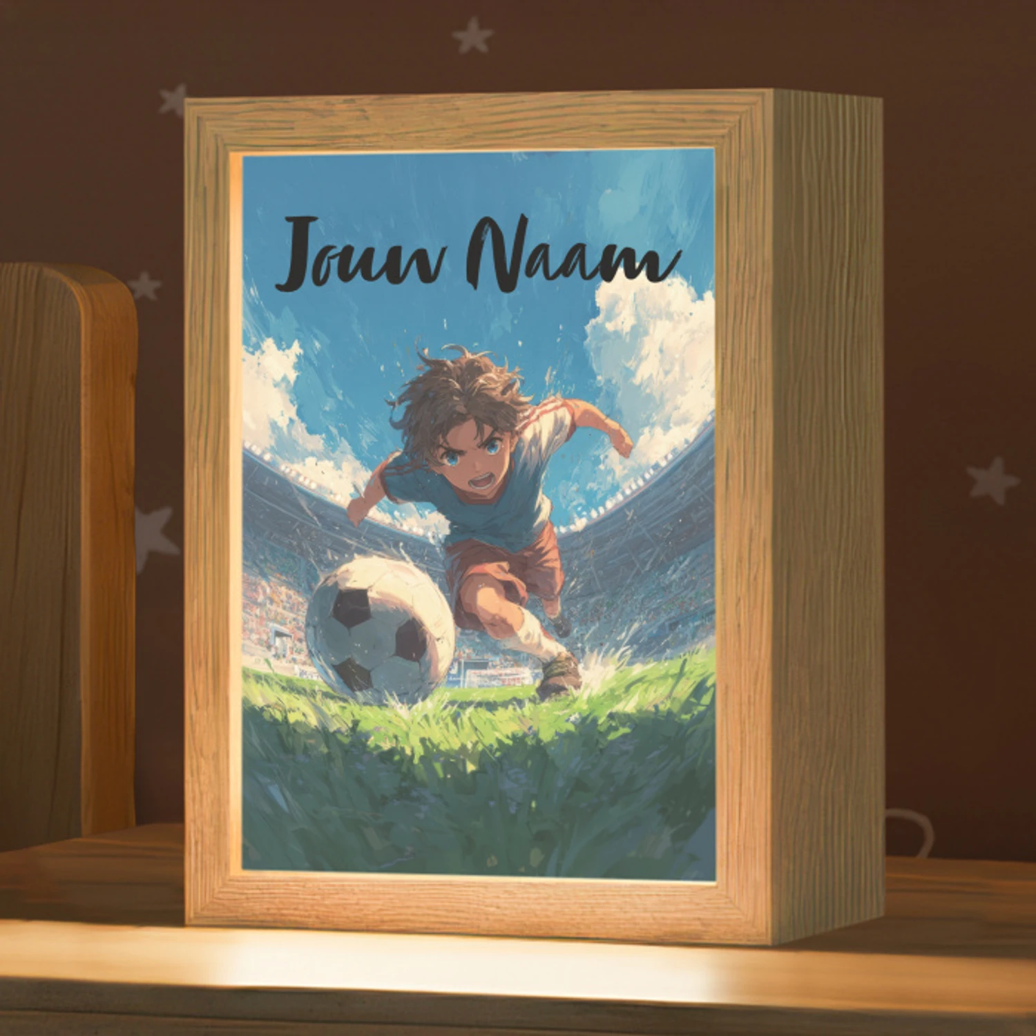 Stadion - Voetbal - Jongen Light Box met kabel (Kinderlampje) klein -zzz_3d_website