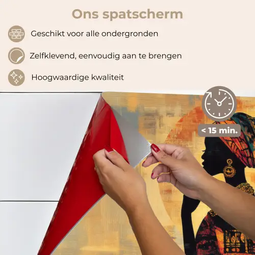 Vrouw - Silhouet - Patronen - Sierlijk keuken achterwand spatscherm klein -spatscherm_NL