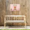 Matcha - Hond - Roze - Groen Tuinposter op houten frame 2 cm dik klein -sfeer4