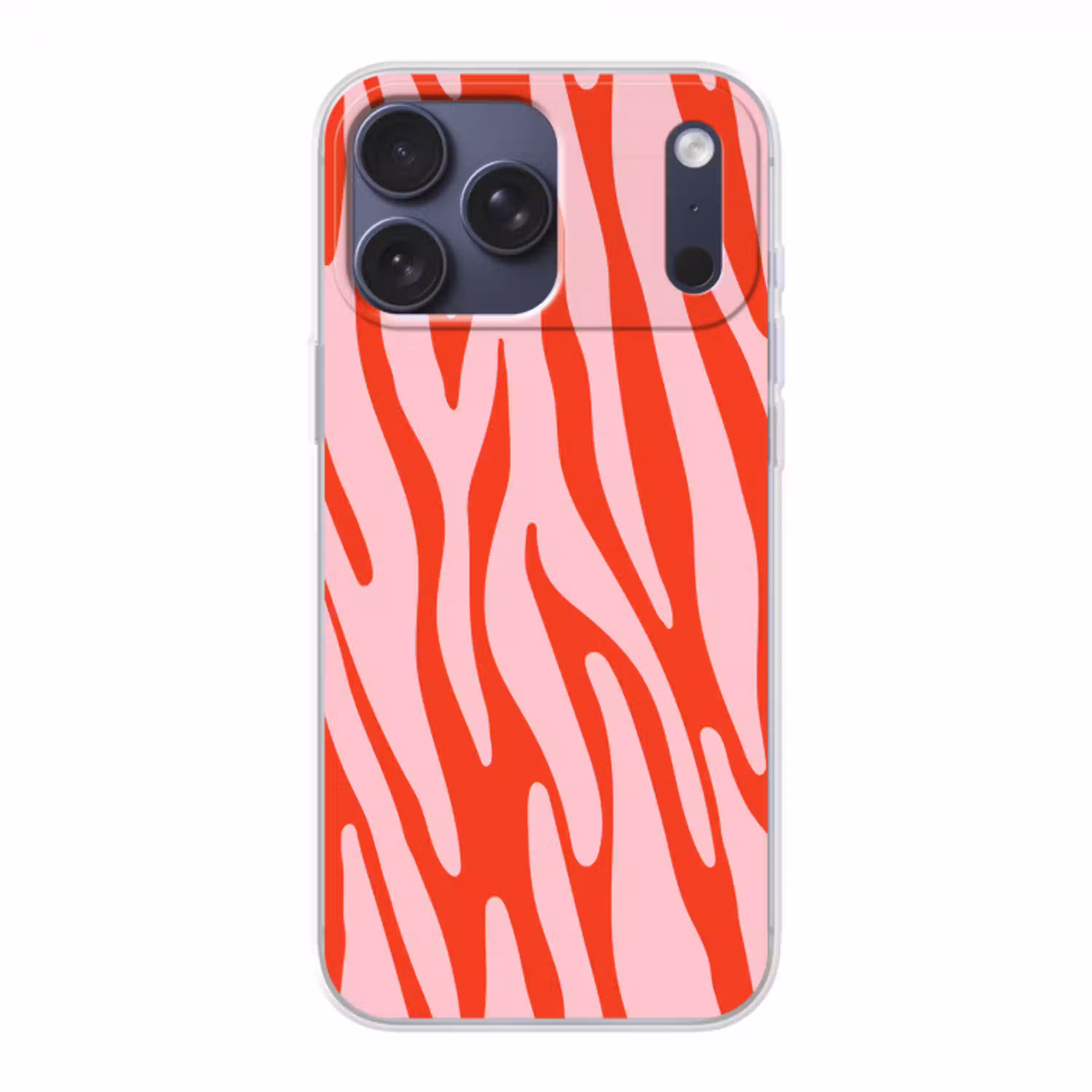 Zebraprint - Roze - Rood - Dierenprint Telefoonhoesje iPhone 17 Pro Max klein -3d