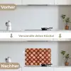 Geometrisch - Bloemen - Kleurrijk keuken achterwand spatscherm klein 900 -voor_na_DE
