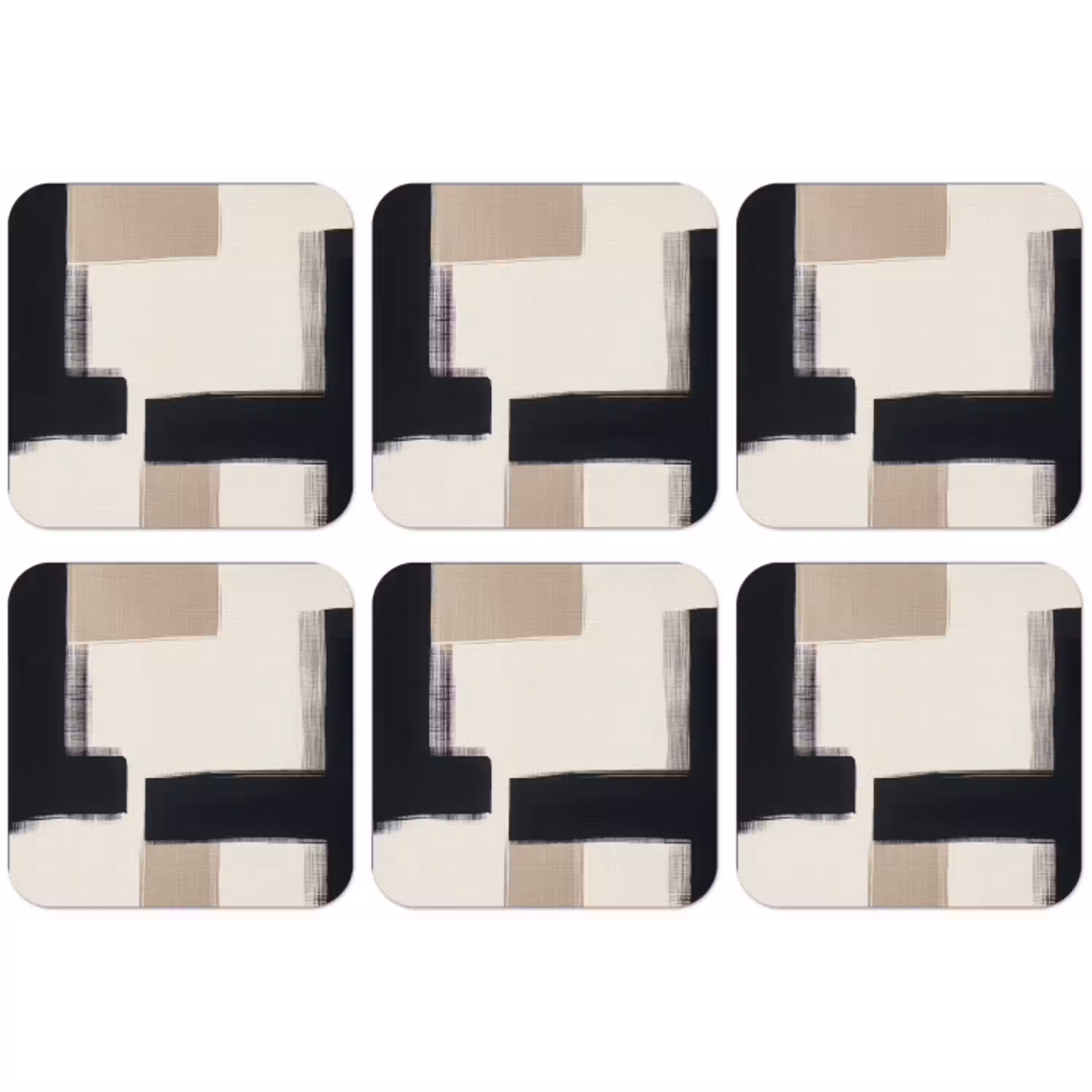 Zwart - Abstract - Japandi onderzetter kurk middel -zkaufland3dotto
