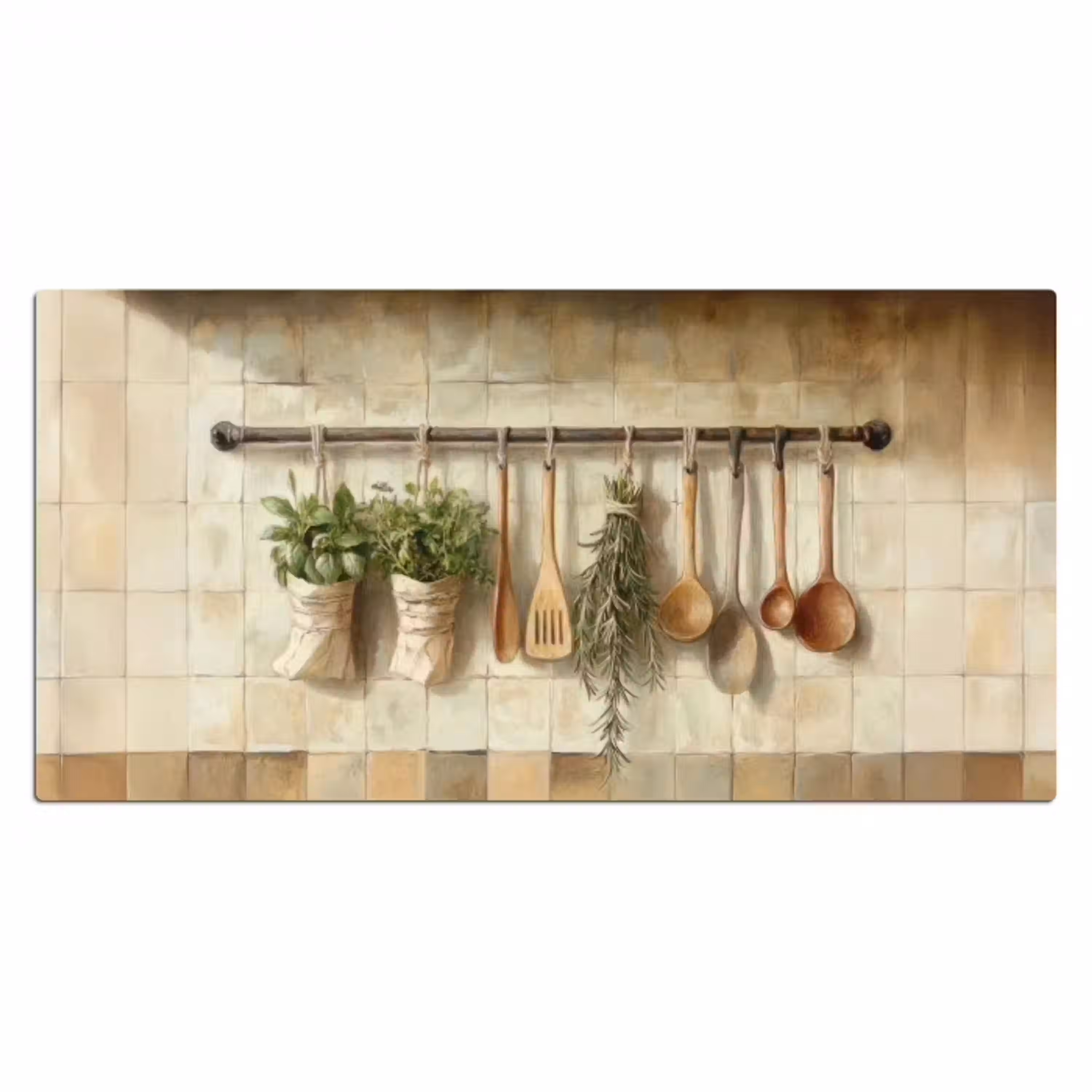 Hout - Keukengerei - Stilleven - Tegels Muismat XXL klein -3d_leeg