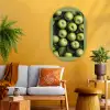 Appels - Groen - bladeren Wandcirkel Ovaal Glas middel -sfeer4