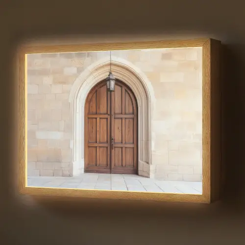 Houten - Deur - Lantaarn Light Box met batterij (Wandlamp) middel -z3d_website