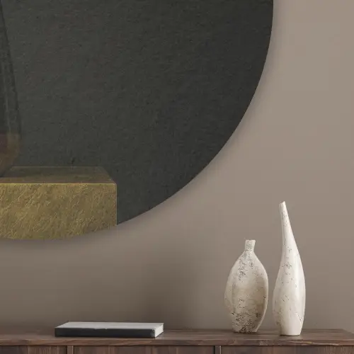 Bloembollen - Wit - Vaas - Minimalistisch Akoestische PET Vilt - Rond klein -sfeer5_closeup